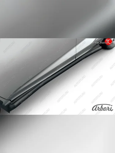 Защита штатных порогов Arbori (черная, d57 mm). Lexus NX300h Z10 дорестайлинг (2014-2017)