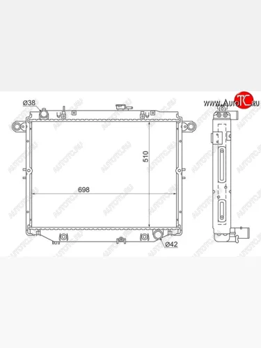 Радиатор двигателя (пластинчатый, 4.7, АКПП) SAT Lexus LX470 J100 дорестайлинг (1998-2002)