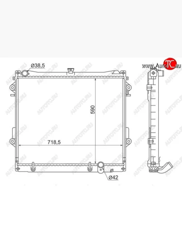 Радиатор двигателя (пластинчатый, АКПП) SAT Lexus LX450d J200 2-ой рестайлинг (2015-2022)