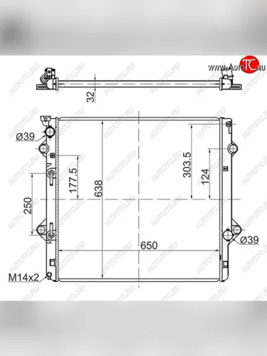 Радиатор двигателя (пластинчатый, МКПП/АКПП) SAT Lexus GX460 J150 дорестайлинг (2009-2013)