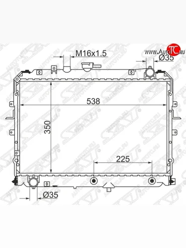 Радиатор двигателя (пластинчатый, МКПП/АКПП) SAT Mazda Bongo Friendee (1995-2005)