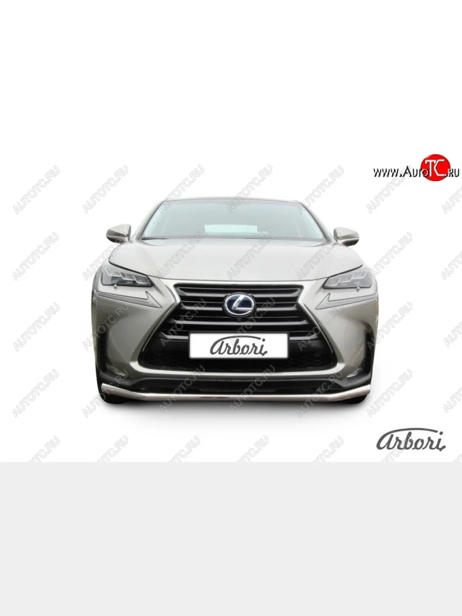 Защита переднего бампера Arbori (нержавейка, 1 труба d57 mm). Lexus NX300h Z10 дорестайлинг (2014-2017)  в Самаре Самарской области