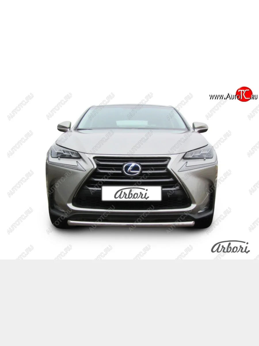 Защита переднего бампера Arbori (короткая, нержавейка, 1 труба d57 mm). Lexus NX300h Z10 дорестайлинг (2014-2017)  в Самаре Самарской области