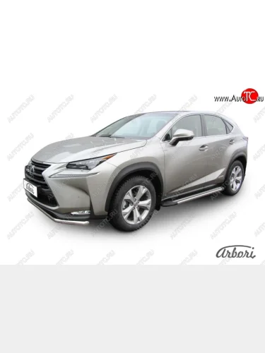 Порожки для ног Arbori Luxe Black Lexus NX300h Z10 дорестайлинг (2014-2017)