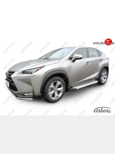 Порожки для ног Arbori Optima Silver Lexus NX300h Z10 дорестайлинг (2014-2017)