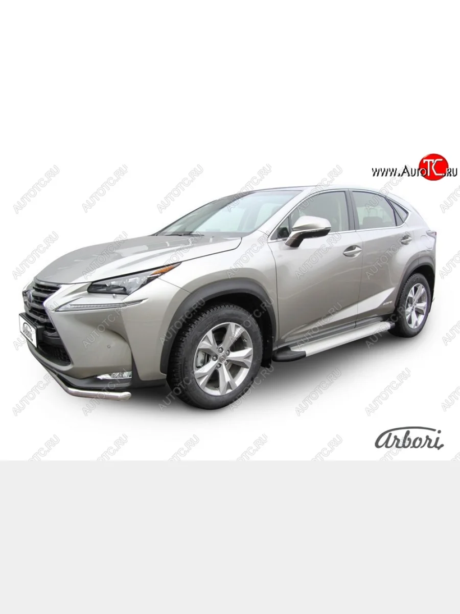 Порожки для ног Arbori Optima Silver Lexus NX300h Z10 дорестайлинг (2014-2017)  в Керчи Республика Крым