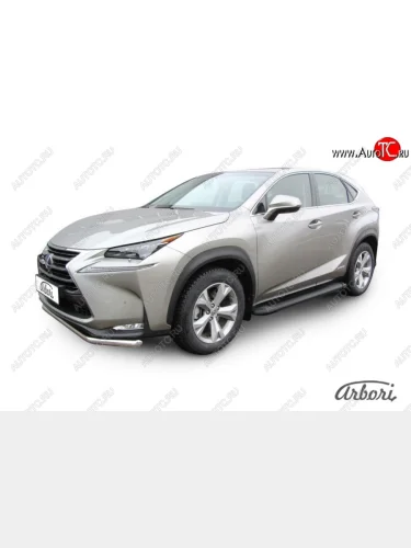 Порожки для ног Arbori Optima Black Lexus NX300h Z10 дорестайлинг (2014-2017)