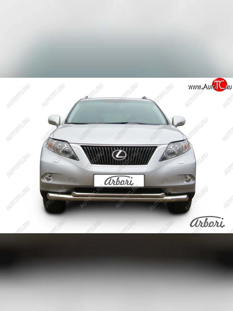 Защита переднего бампера Arbori (нержавейка, 2 трубы d76 и 57 mm) Lexus RX350 AL10 дорестайлинг (2008-2012)  в Перми Пермском крае