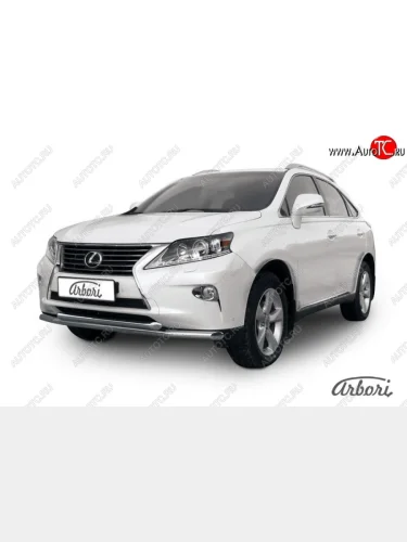 Защита переднего бампера Arbori (нержавейка, 2 трубы d57 mm) Lexus RX350 AL10 рестайлинг (2012-2015)