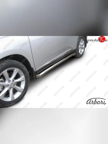 Защита штатных порогов Arbori (нержавейка, d76 mm). Lexus RX350 AL10 дорестайлинг (2008-2012)