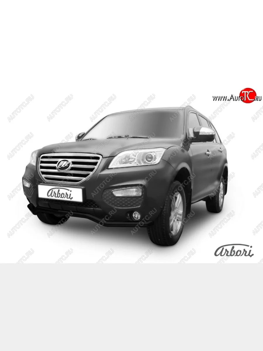 Защита переднего бампера Arbori (волна, черная, 1 труба d60 mm).  Lifan X60 (2011-2016)  в Самаре Самарской области