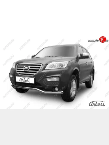 Защита переднего бампера Arbori (волна, нержавейка, 1 труба d60 mm). Lifan X60 (2011-2016) дорестайлинг, 1-ый рестайлинг