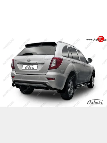 Защита заднего бампера Arbori (скоба, черная, 1 труба d60 mm). Lifan X60 (2015-2016) 1-ый рестайлинг