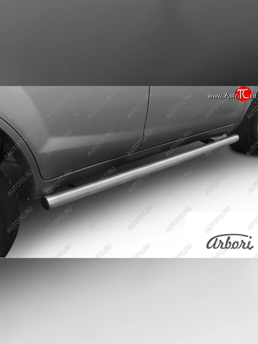 Защита штатных порогов Arbori (нержавейка, d60 mm). Lifan X60 дорестайлинг (2011-2015)  в Керчи Республика Крым