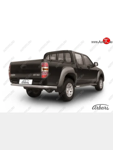 Защита заднего бампера Arbori (нержавейка, 1 труба d76 mm). Mazda BT-50 (2006-2011)