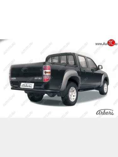 Защита заднего бампера Arbori (черная, 1 труба d76 mm). Mazda BT-50 (2006-2011)