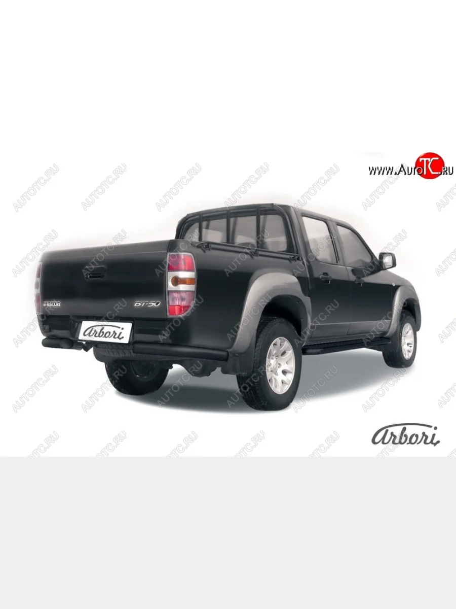 Защита заднего бампера Arbori (уголки, черная, 1 труба d76 mm). Mazda BT-50 (2006-2011)  в Перми Пермском крае