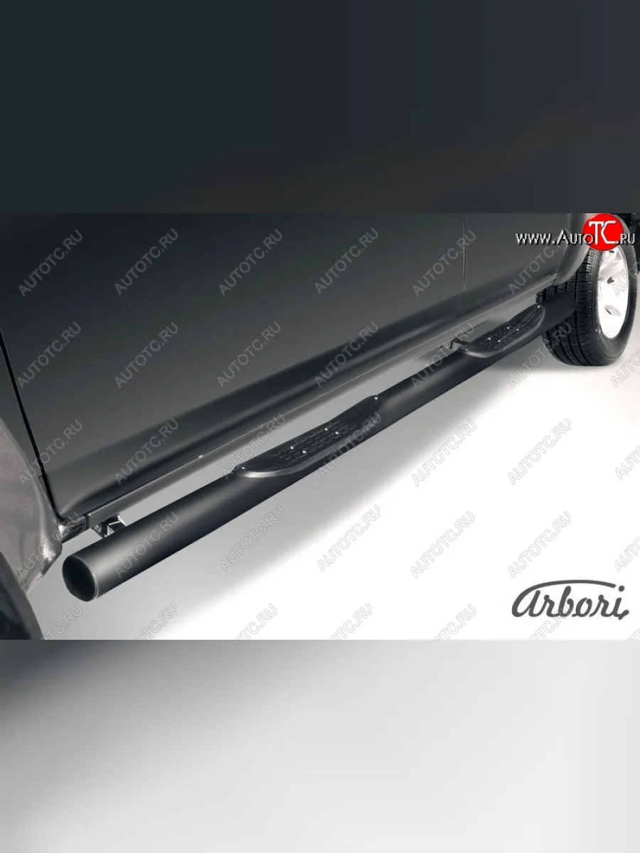 Защита штатных порогов Arbori (с проступью, черная, d76 mm). Mazda BT-50 (2006-2011)  в Керчи Республика Крым