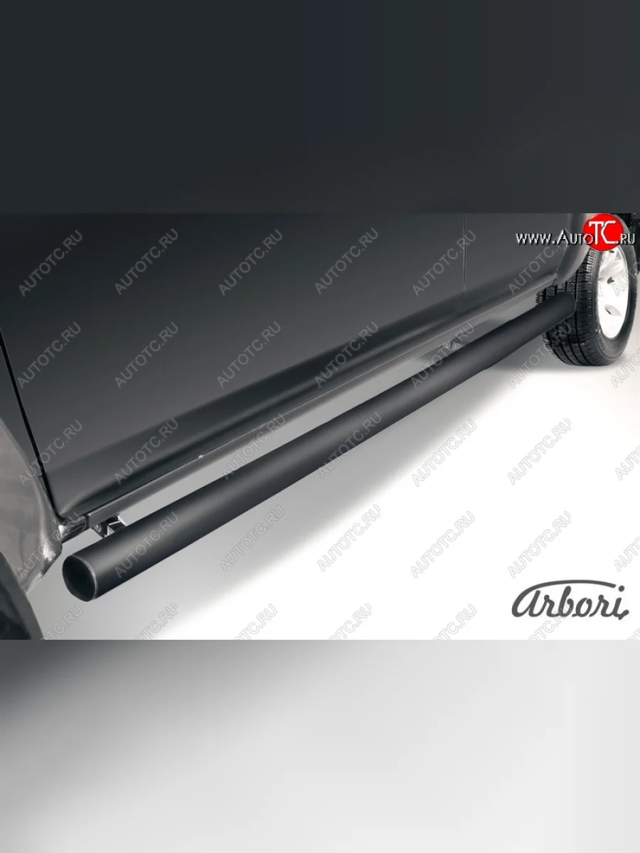 Защита штатных порогов Arbori (черная, d76 mm). Mazda BT-50 (2006-2011)  в Керчи Республика Крым