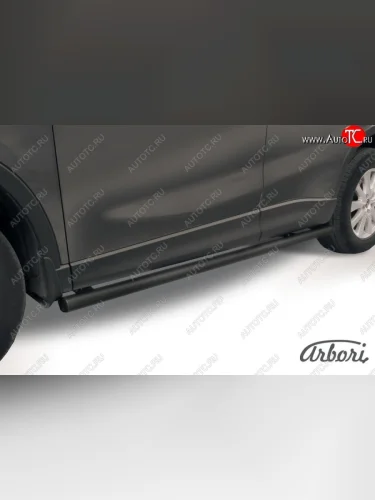 Защита штатных порогов Arbori (черная, d57 mm). Mazda CX-5 KE дорестайлинг (2011-2014)