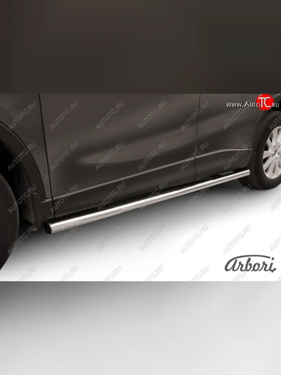 Защита штатных порогов Arbori (нержавейка, d57 mm). Mazda CX-5 KE дорестайлинг (2011-2014)  в Перми Пермском крае