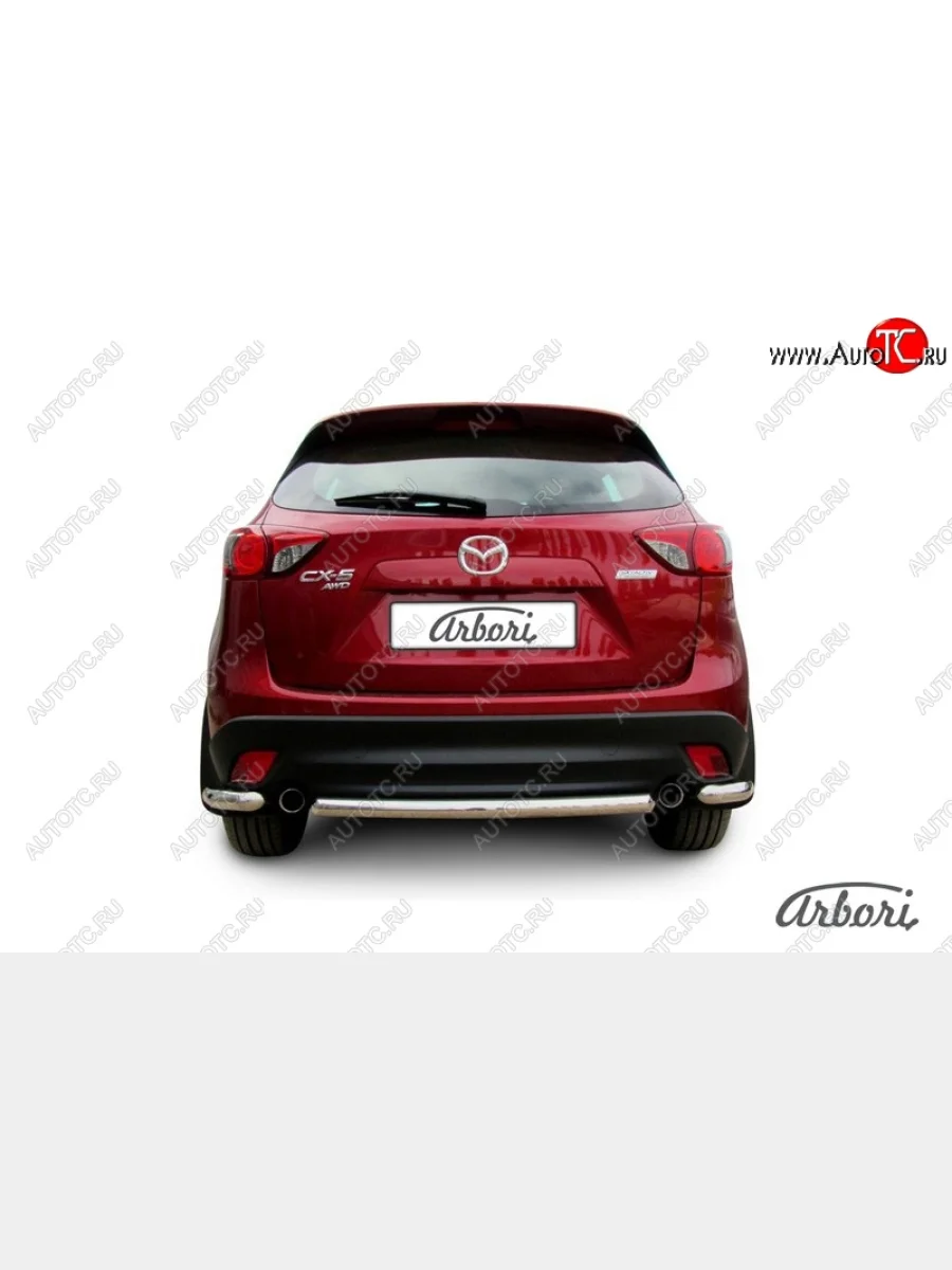 Защита заднего бампера Arbori (короткая, нержавейка, 1 труба d57 mm). Mazda CX-5 KE дорестайлинг (2011-2014)  с доставкой в г. Керчь