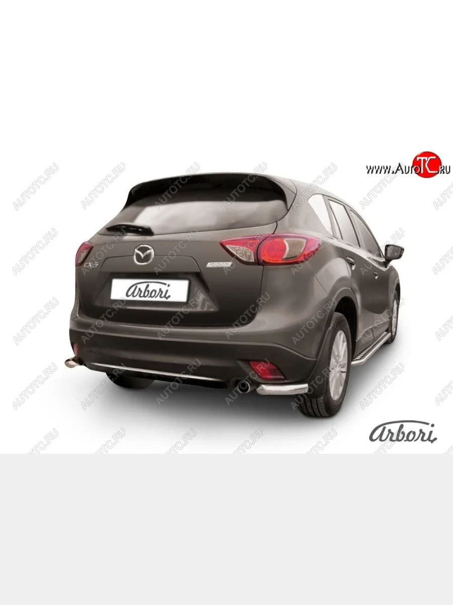 Защита заднего бампера Arbori (нержавейка, 1 труба d57 mm). Mazda CX-5 KE дорестайлинг (2011-2014)  в Перми Пермском крае