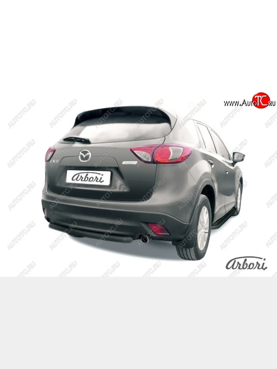 Защита заднего бампера Arbori (короткая, черная, 1 труба d57 mm). Mazda CX-5 KE дорестайлинг (2011-2014)  в Керчи Республика Крым