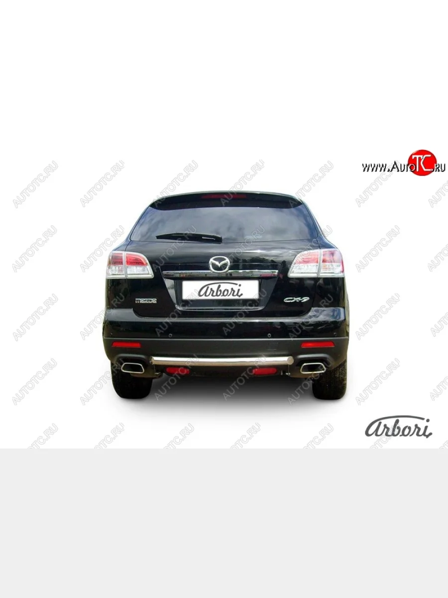 Защита заднего бампера Arbori (короткая, нержавейка, 1 труба d57 mm). Mazda CX-9 TB дорестайлинг (2007-2009)  с доставкой в г. Керчь