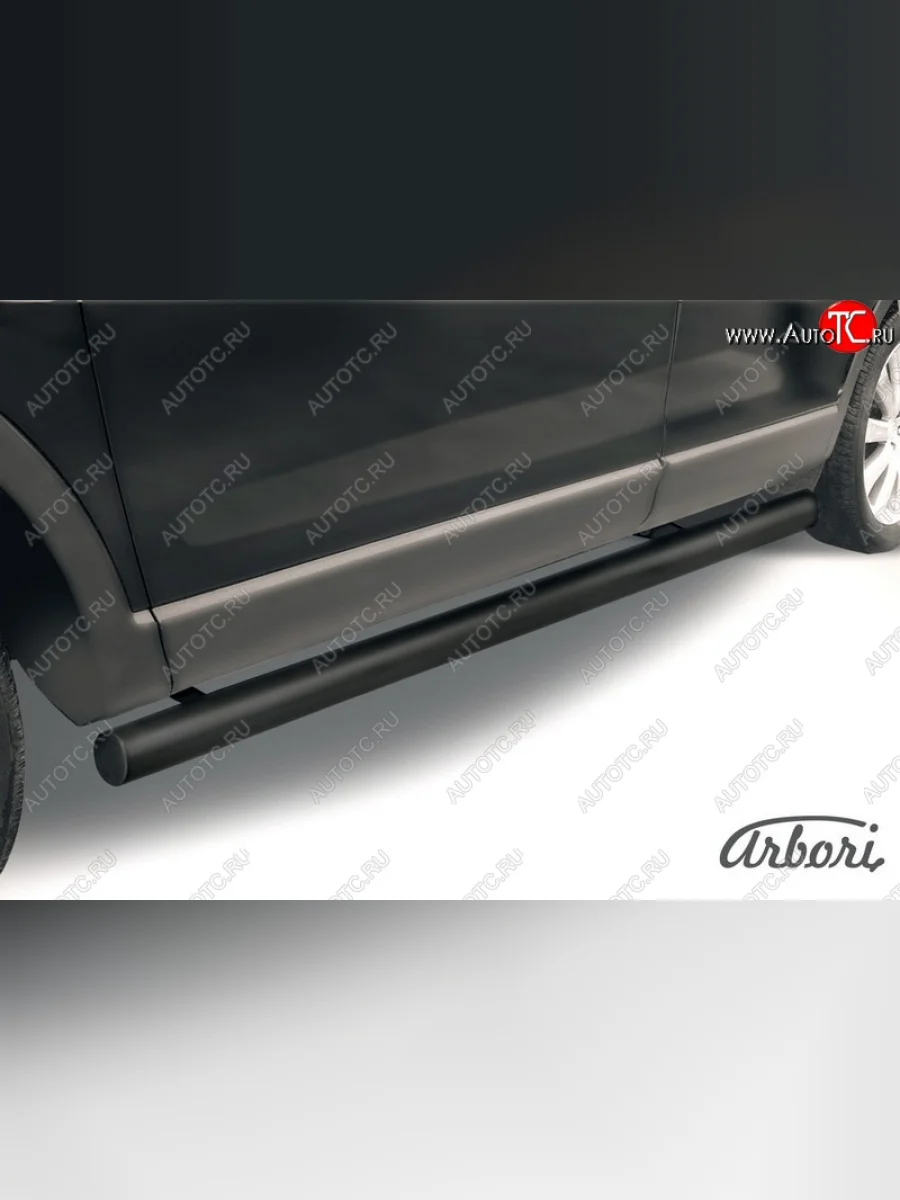 Защита штатных порогов Arbori (черная, d76 mm). Mazda CX-9 TB дорестайлинг (2007-2009)  с доставкой в г. Керчь