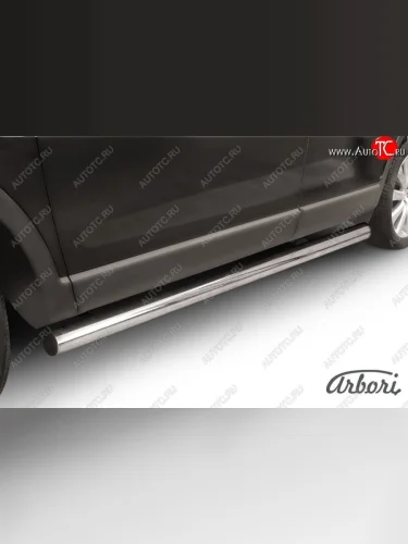 Защита штатных порогов Arbori (нержавейка, d76 mm). Mazda CX-9 TB дорестайлинг (2007-2009)