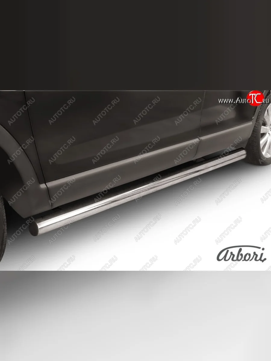 Защита штатных порогов Arbori (нержавейка, d76 mm). Mazda CX-9 TB дорестайлинг (2007-2009)  с доставкой в г. Керчь