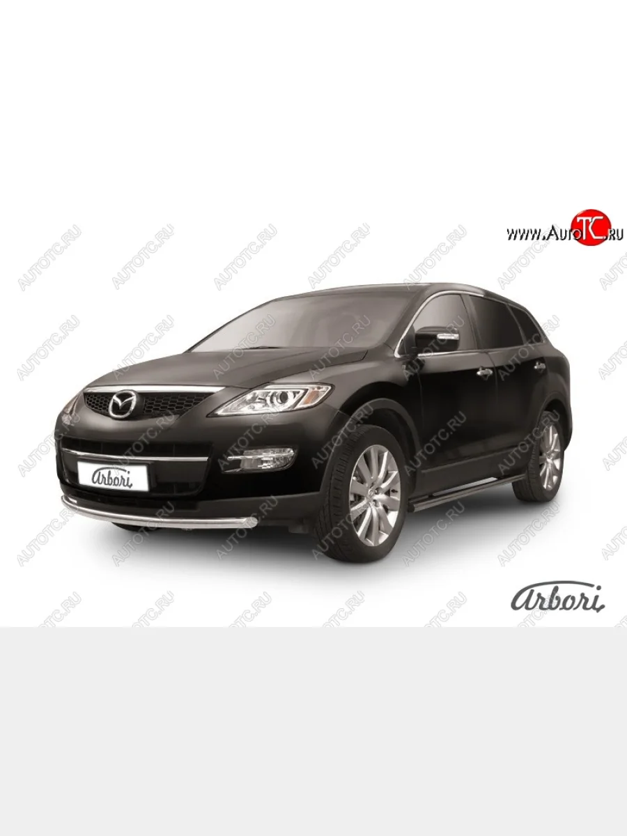 Защита переднего бампера Arbori (нержавейка, 1 труба d57 mm). Mazda CX-9 TB дорестайлинг (2007-2009)  с доставкой в г. Керчь