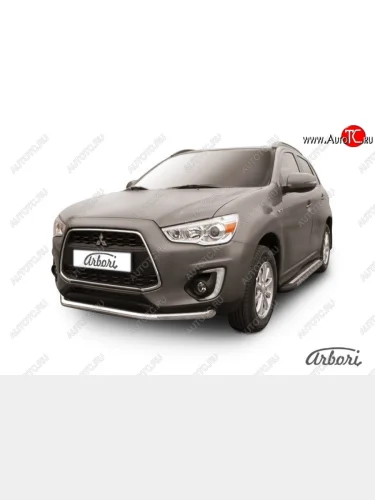 Защита переднего бампера Arbori (нержавейка, 1 труба d57 mm). Mitsubishi ASX (2013-2016) 1-ый рестайлинг