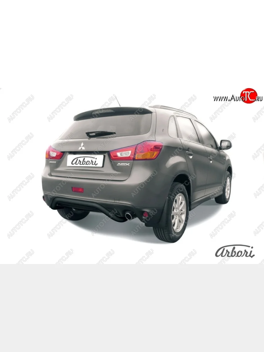Защита заднего бампера Arbori (скоба, черная, 1 труба d57 mm). Mitsubishi ASX 1-ый рестайлинг (2013-2016)  в Керчи Республика Крым