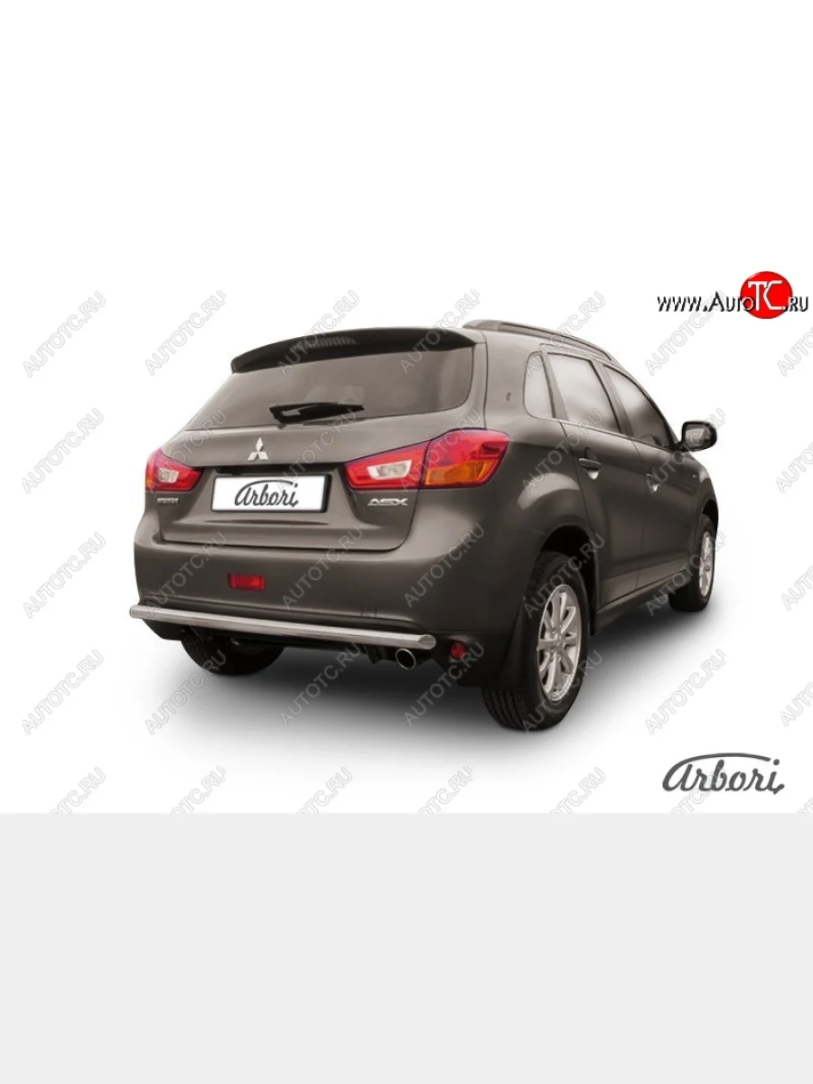 Защита заднего бампера Arbori (нержавейка, 1 труба d57 mm). Mitsubishi ASX 1-ый рестайлинг (2013-2016)  в Керчи Республика Крым