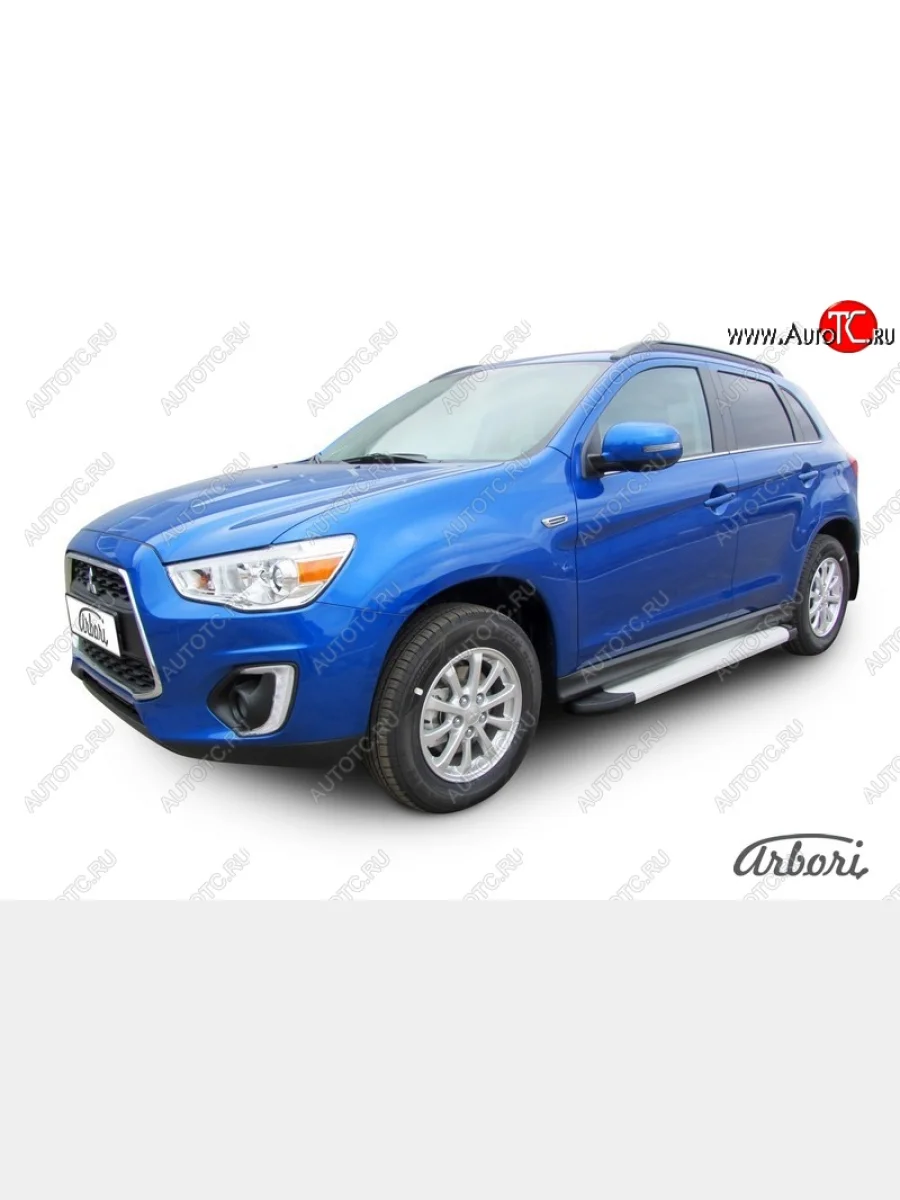 Порожки для ног Arbori Optima Silver Mitsubishi ASX 1-ый рестайлинг (2013-2016)  в Самаре Самарской области