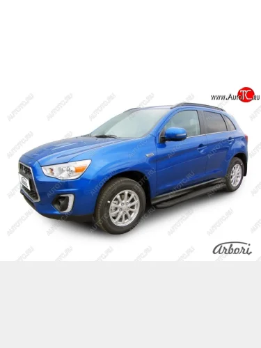 Порожки для ног Arbori Optima Black Mitsubishi ASX 1-ый рестайлинг (2013-2016)