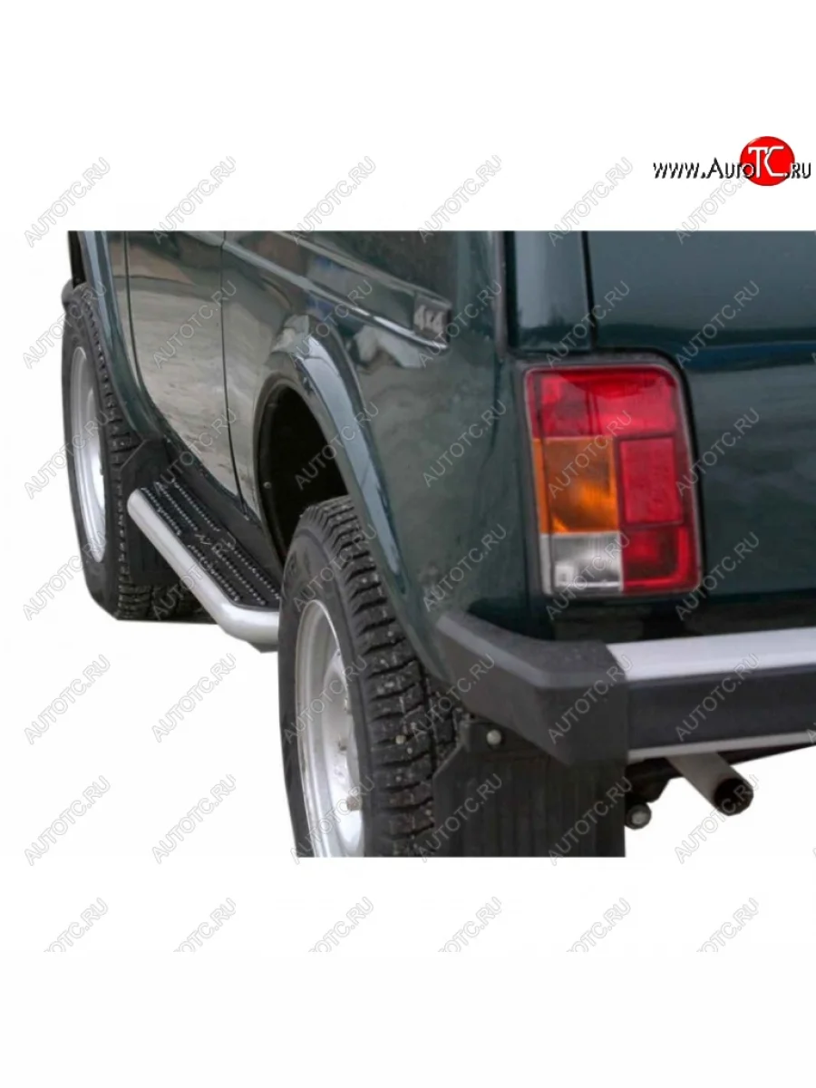 Порожки для ног Техно-Сфера (сталь, пластик) Лада ВАЗ нива 4х4 2131 (Legend) 5 дв. 2-ой рестайлинг (2021-2025) (Серебристый)  в Керчи Республика Крым