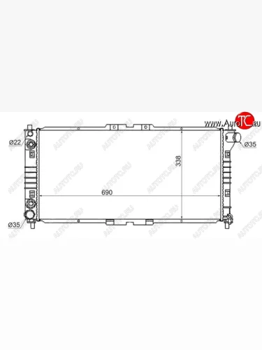 Радиатор двигателя (пластинчатый, 2.2/2.0/2.5, МКПП/АКПП) SAT Mazda Capella GF дорестайлинг седан (1997-1999)