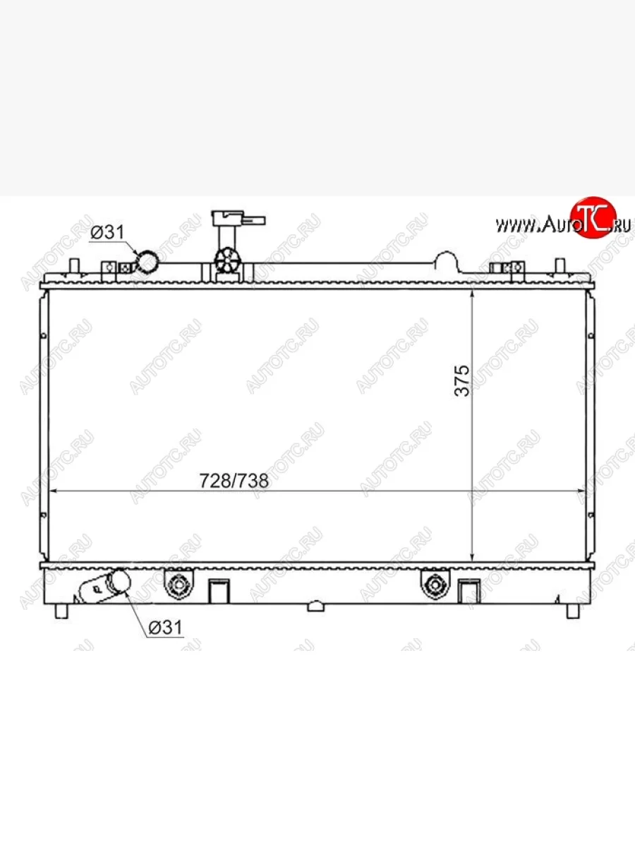 Радиатор двигателя (пластинчатый, 2.3, МКПП/АКПП) SAT Mazda 6 GG седан дорестайлинг (2002-2005)  с доставкой в г. Керчь