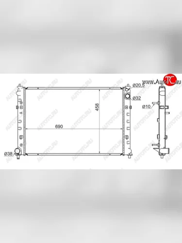 Радиатор двигателя SAT (пластинчатый, МКПП/АКПП) Mazda MPV LW дорестайлинг (1999-2002)