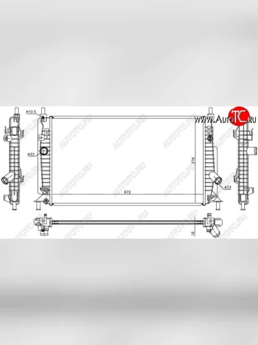 Радиатор двигателя (пластинчатый, 1,6M/2,0/2,3, МКПП/АКПП) SAT Mazda 3/Axela BL дорестайлинг, хэтчбэк 5 дв. (2009-2011)