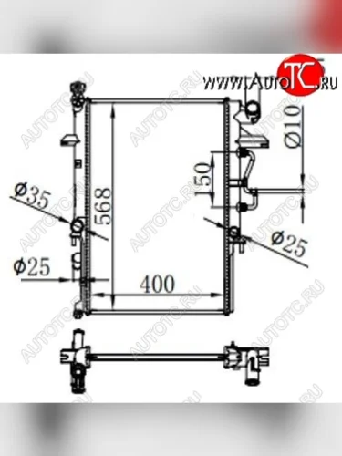 Радиатор двигателя (пластинчатый, 2.5D, МКПП/АКПП) SAT Mazda Bongo Friendee (1995-2005)
