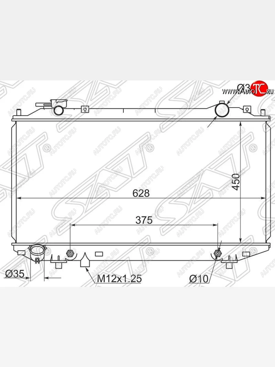 Радиатор двигателя (пластинчатый, 2.5D/2.5TD/2.9D/3.0TD, АКПП) SAT Mazda BT-50 (2006-2011)  с доставкой в г. Керчь