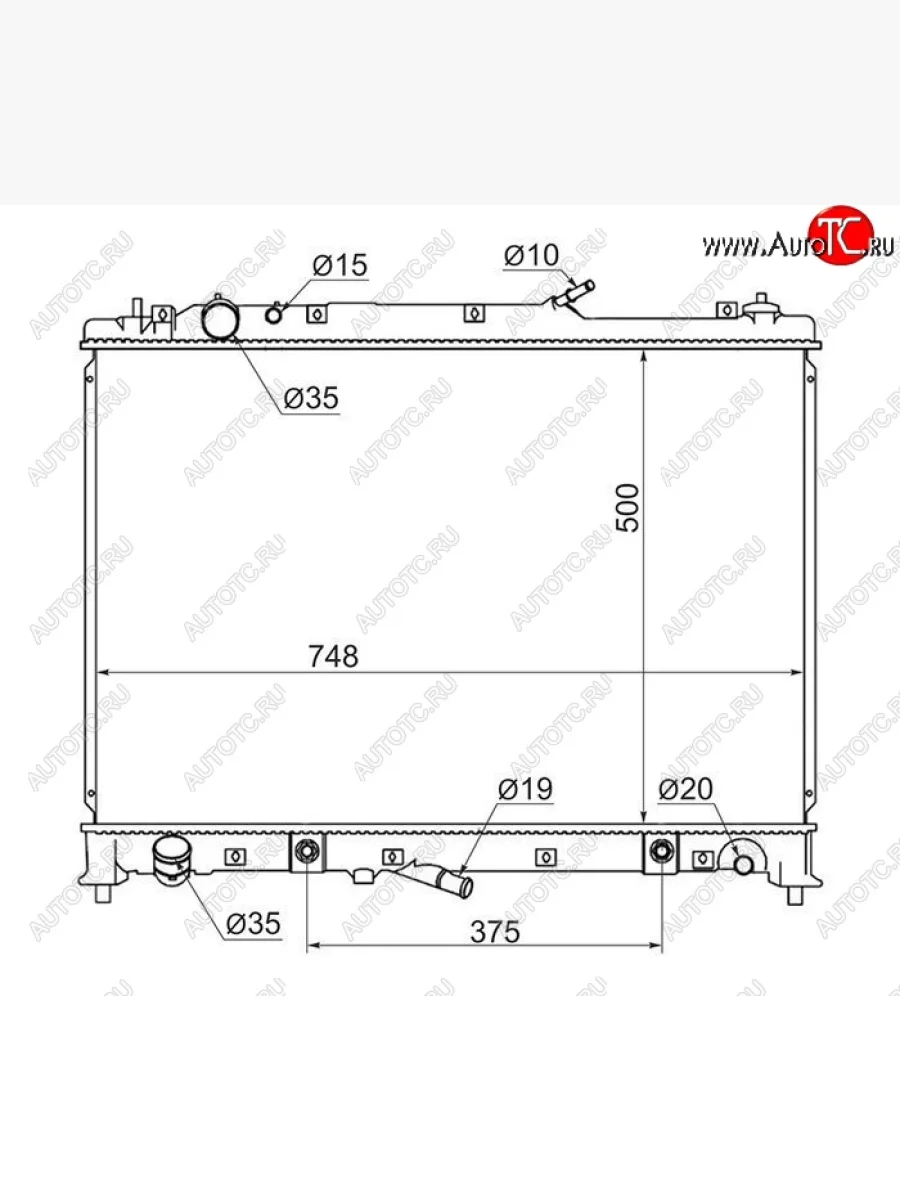 Радиатор двигателя SAT (пластинчатый, МКПП/АКПП) Mazda CX-9 TB дорестайлинг (2007-2009)  с доставкой в г. Пермь