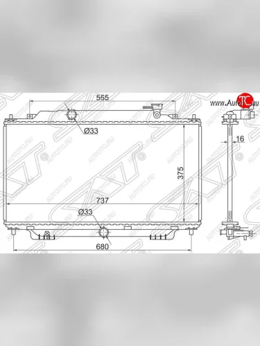 Радиатор двигателя SAT (пластинчатый, МКПП/АКПП) Mazda 3/Axela BM дорестайлинг, хэтчбэк (2013-2016)