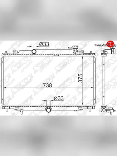 Радиатор двигателя (пластинчатый, МКПП/АКПП) SAT Mazda 6 GJ дорестайлинг седан (2012-2015)