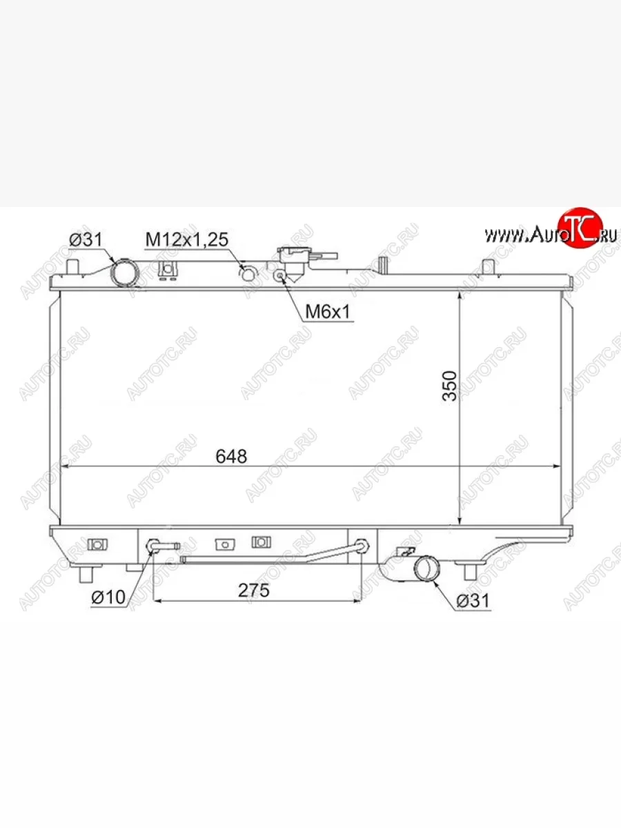Радиатор двигателя SAT (трубчатый, МКПП/АКПП) Mazda 323 BW рестайлинг седан (1989-1993)  с доставкой в г. Керчь