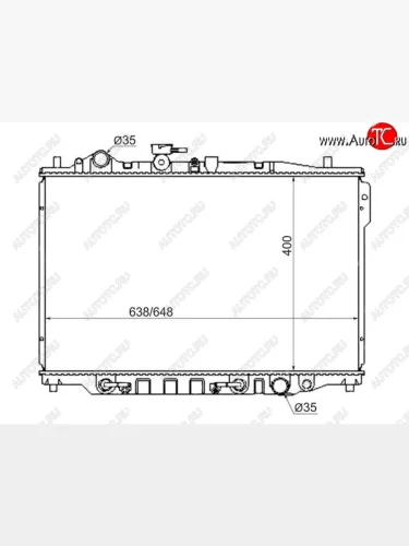 Радиатор двигателя (трубчатый, 1.8/2.2, МКПП/АКПП) SAT Mazda 626 GD седан (1987-1992)